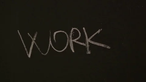 Female hand writes work on a blackboard Stock Footage 80280816