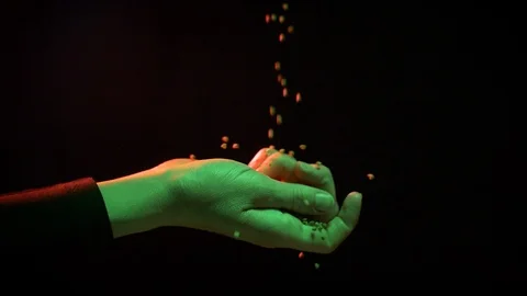 Female hands on a black background Stock Footage 126999499