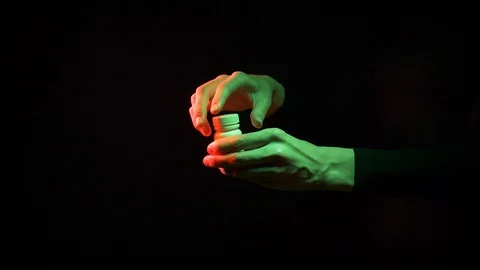 Female hands on a black background Stock-Footage 127046283