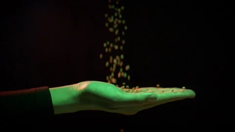 Female hands on a black background Stock Footage 127047260