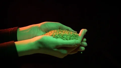 Female hands on a black background Stock Footage 127047889