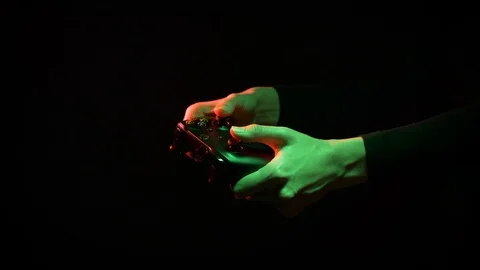 Female hands on a black background Stock Footage 127378725