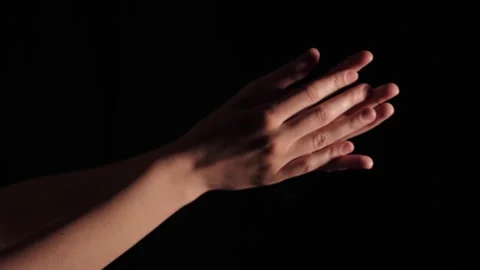 Female Hands On A Black Background Stock Footage 134761705