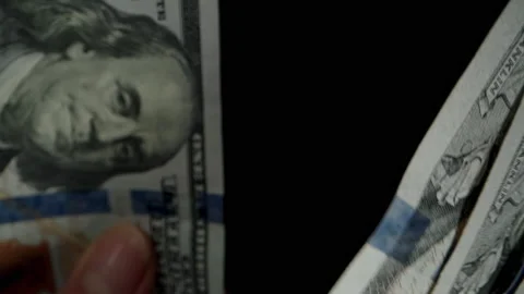 Female Hands Counting Dollars As The Camera Passes Through The Stack Of Stock Footage 277582856