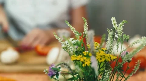 Female hands cut red bell pepper Stock Footage 51912692