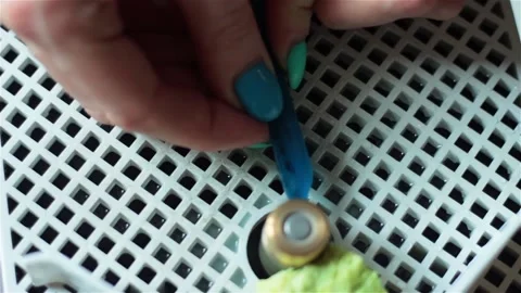 Female hands grinding window glass jewelry details close up indoors Video stock 90044053