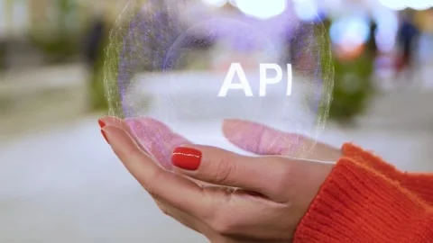 Female hands holding text API Stock Footage 152628668