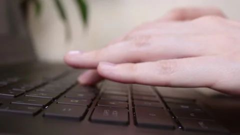 Female hands on the keyboard close-up. Stock Footage 145128097