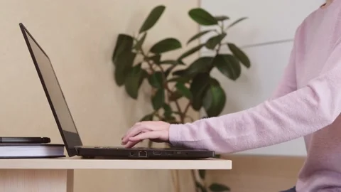 Female hands on the keyboard close-up. Stock Footage 149829400