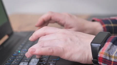 Female hands on the keyboard close-up Stock Footage 228765182