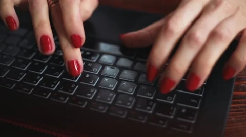 Female hands on keyboard Stock Footage 58321833