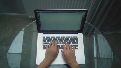 Female Hands On The Keyboard Stock Footage 74701502
