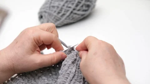 Female hands knitting close-up Stock Footage 287435521