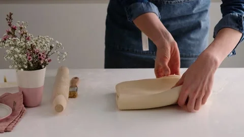 Female hands make puff yeast dough at home kitchen. Slow motion food. Stock Footage 139830814