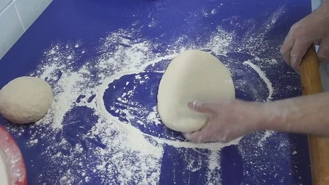 Female hands making dough for pizza Stock Footage 83793553