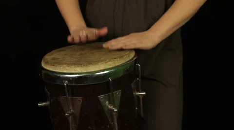 Female hands playing on the drum Stock Footage 40620990