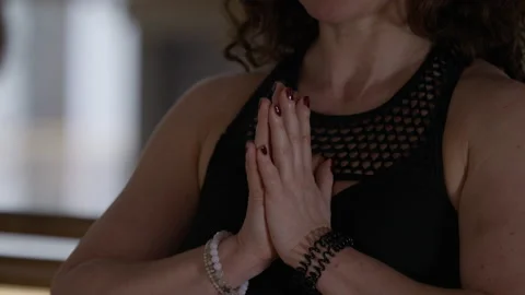 Female hands in prayer pose Stock Footage 166950085