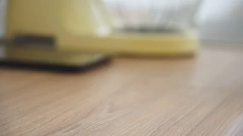 Female hands put a box of eggs on the table and take one egg from a box Vidéo 132066732