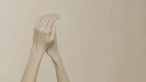 Female hands on simple background Video stock 102263188