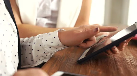 Female hands with tablet. close-up Stock Footage 68983389