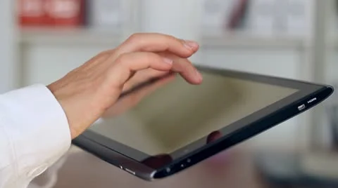 Female hands with tablet computer, indoors Stock Footage 8852757