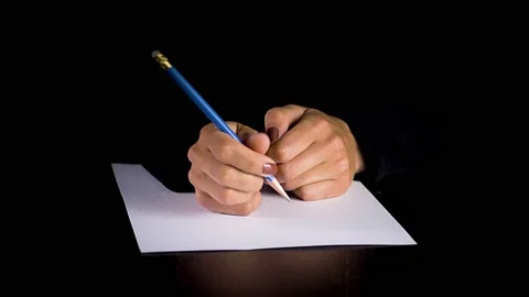 Female hands trying to write a statement Video stock 132836452