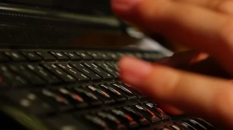 Female Hands Typing on Computer Keyboard. Working from Home. Close up. Stock Footage 40175984