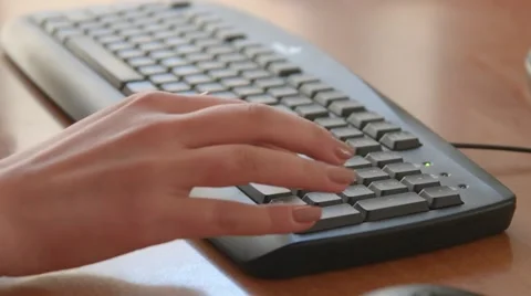 Female Hands Typing on Computer Keyboard 스톡 동영상 48891591