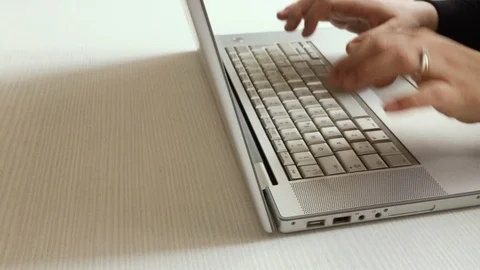 Female hands typing on a computer keyboard Video stock 89486310