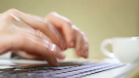 Female hands typing on a computer keyboard. Stock Footage 106077001