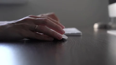 Female hands typing computer keyboard Stock Footage 129142589