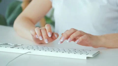 Female Hands Typing On A Computer Keyboa Stock Video Pond5