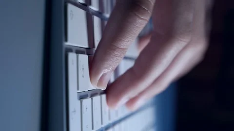 Female hands typing on keyboard, vertical Stock Footage 126828360
