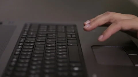 Female hands typing on laptop Stock Footage 45097331