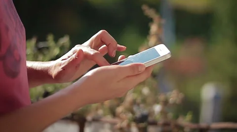 Female Hands Typing Sms Stock Footage 55035686