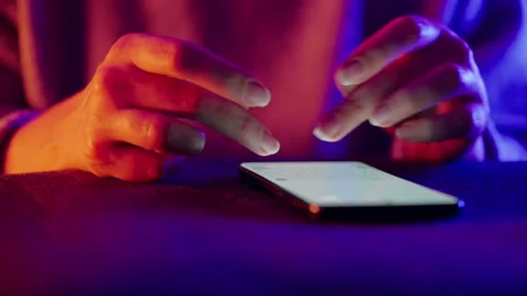 Female hands typing text on smartphone close-up Stock Footage 295290341