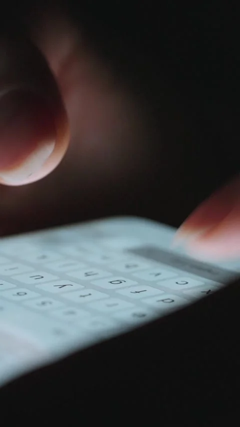 Female hands typing text on smartphone close-up. Stock Footage 346728252