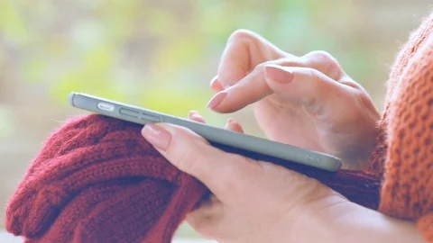 Female hands  using smart phone. Stock Footage 82291819