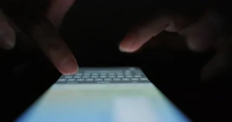 Female Hands Using Smart Phone In The Dark At Night Stock Footage 228674619