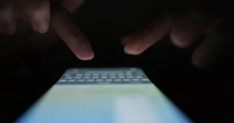 Female Hands Using Smart Phone In The Dark At Night Stock Footage 228674620