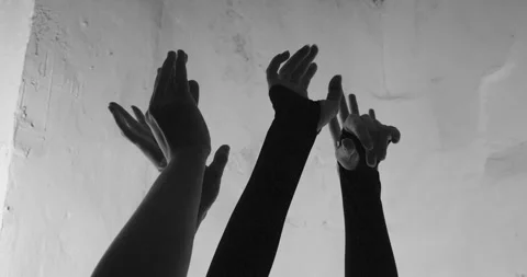 Female hands wave and do choreographic steps. The idea of aesthetics and natural Stock Footage 290772648