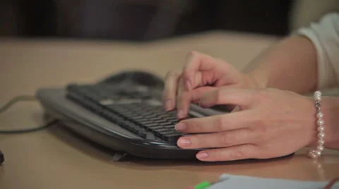 Female hands working on keyboard Stock Footage 44026502