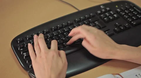 Female hands working on keyboard Stock Footage 44026508
