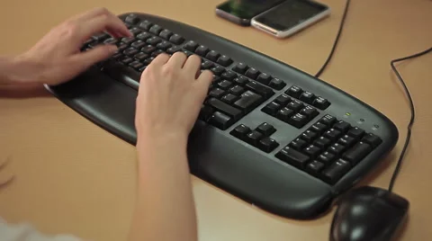 Female hands working on keyboard Stock Footage 44026518