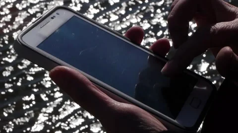 Female hands working with a smartphone 2 Stock Footage 42045486