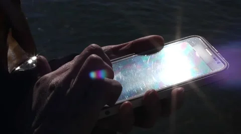 Female hands working with a smartphone Stock Footage 42042775