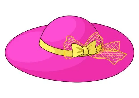 Female hat with a bow Stock Illustration