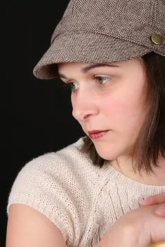 Female with hat Stock Photos