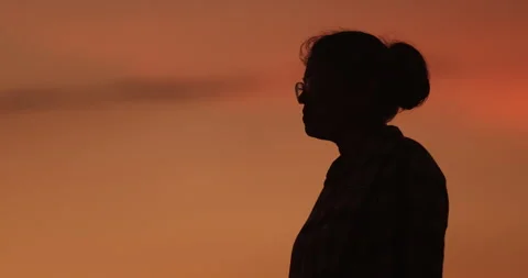Female Head silhouette Stock Footage 320346403