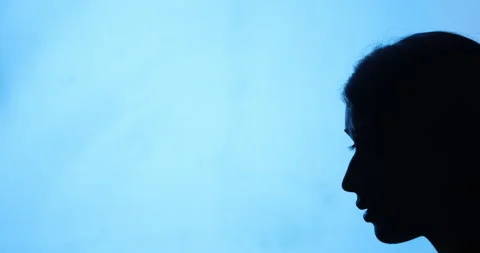 Female Head Silhouette Stock Footage 340411689